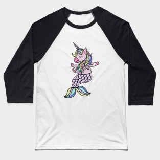 Unicorn, Mermaid, Cute Unicorn Lover Baseball T-Shirt